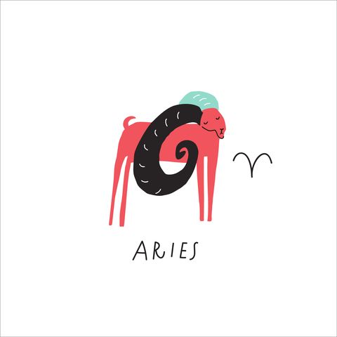 aries zodiac sign icon stylized vector illustration