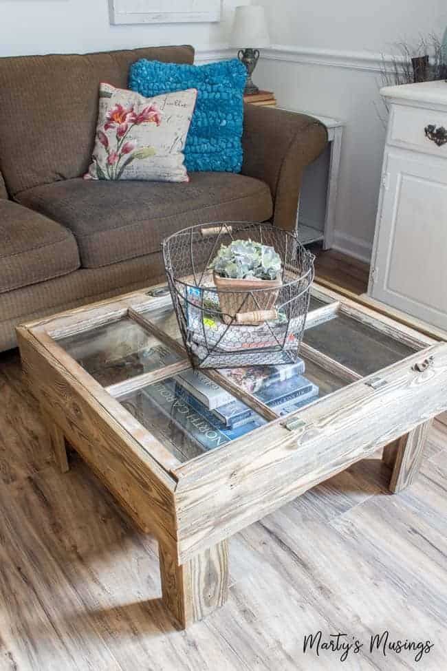 Old Window Frames Easy Craft Ideas, Antique End Table With Glass Doors And Windows