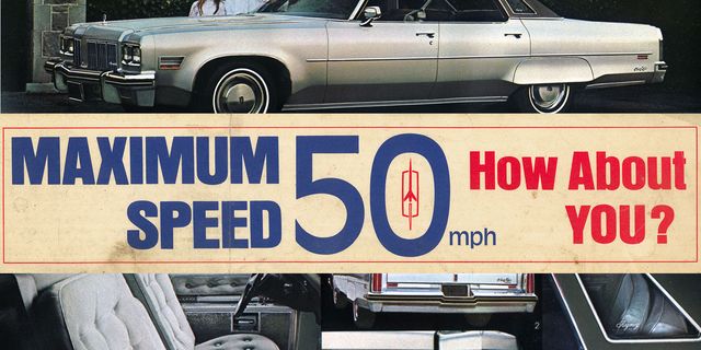 oldsmobile 50 mph limit bumper sticker