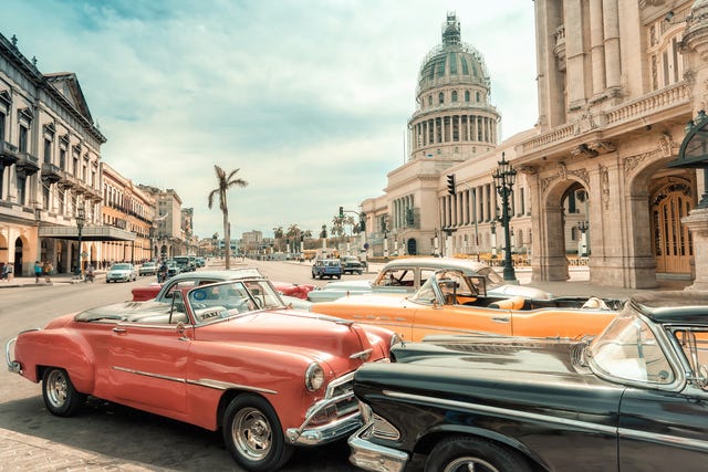 oldtimer taxi cars parking in front of Capitol in Havanna oldtimer taxi cars parking in front of capitol in havanna