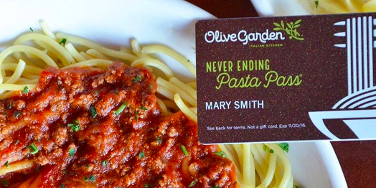 Olive Garden's Never Ending Pasta Passes Sold Out in 1 Second