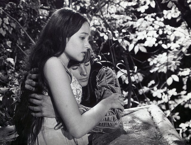 olivia hussey och leonard vitling i romeo och Julia