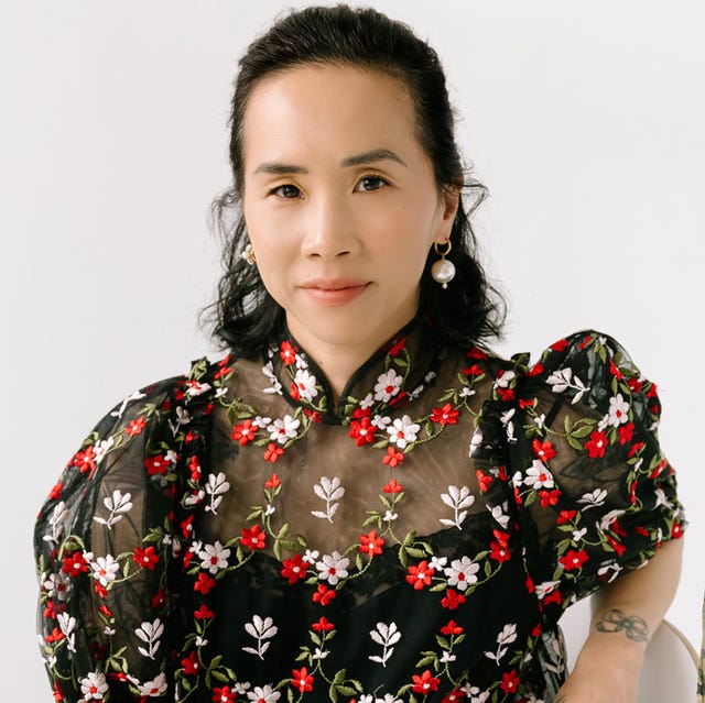 Olivia Kim Nordstrom Personal Style and Home Picks a headshot of nordstrom creative home director olivia kim sitting near some of her favorite picks for home and fashion