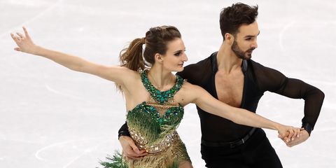 French Olympic ice skater had a wardrobe malfunction mid-routine