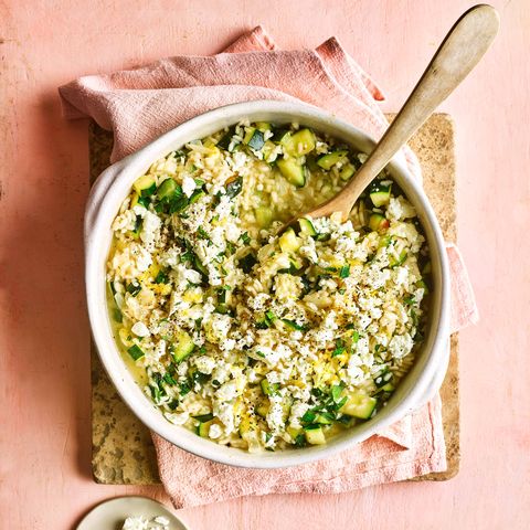 baked courgette and feta risotto
