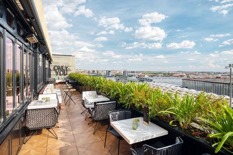 terrace of only you hotel atocha, where you can enjoy brunch