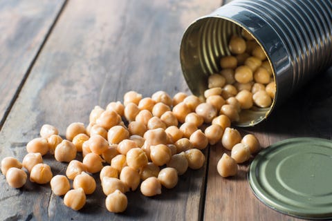 opened can of garbanzo chick peas opened can of garbanzo chick peas