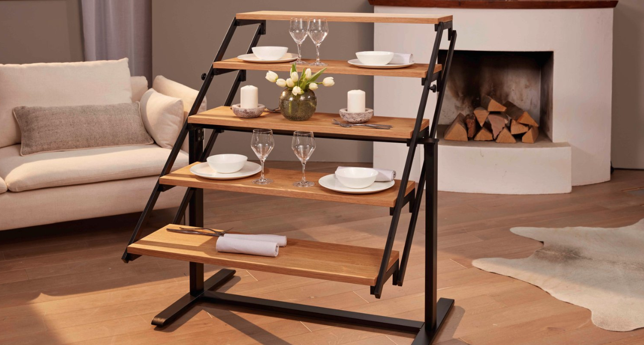 Convertible Shelf Transforms Into A Dining Table This Transforming Dining Table Is Perfect For Small Spaces