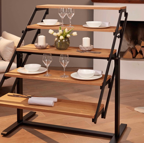 Convertible Shelf Transforms Into A Dining Table This