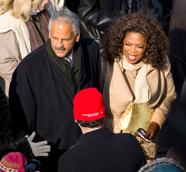 US-Präsidenteneinweihung Oprah Winfrey und Stedman Graham bei der Einweihung