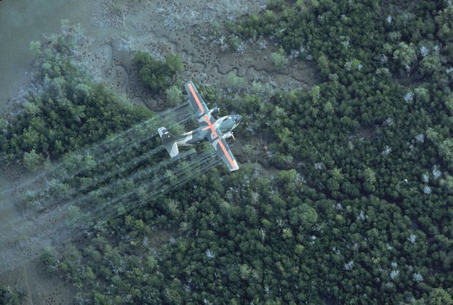 usaf uc 123k plane spraying delta area w dioxin tainted herbicidedefoliant agent orange, in vietnam war defensive measure 20 mi se of saigon  photo by dick swansonthe life images collection via getty imagesgetty images