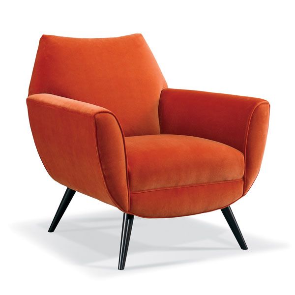 Orange Accent Chair, Modern Orange Accent Chair