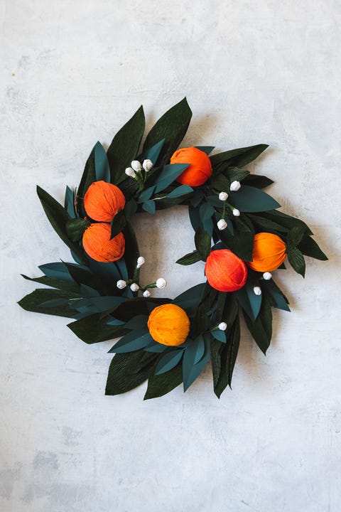 orange winter berries wreath christmas door decorations