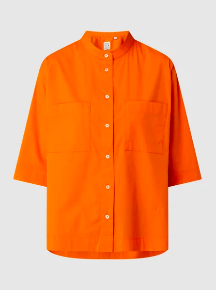oranje blouse met korte mouwen en boxy fit van emily van den bergh via peek  cloppenburg