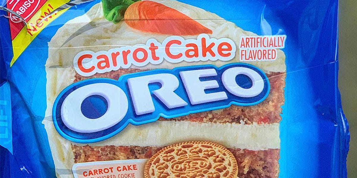 Oreo’s Carrot Cake Cookies Are Filled With Cream Cheese Frosting Creme ...