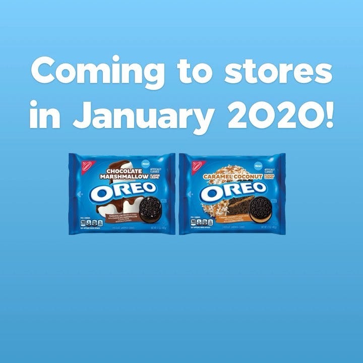 Oreo's New Chocolate Marshmallow And Caramel Coconut Flavors Are Coming In 2020