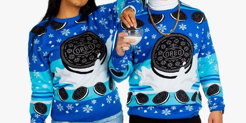 Blue, Clothing, Cool, Outerwear, Pattern, Sweater, Oreo, Hoodie, Sleeve, Design, 