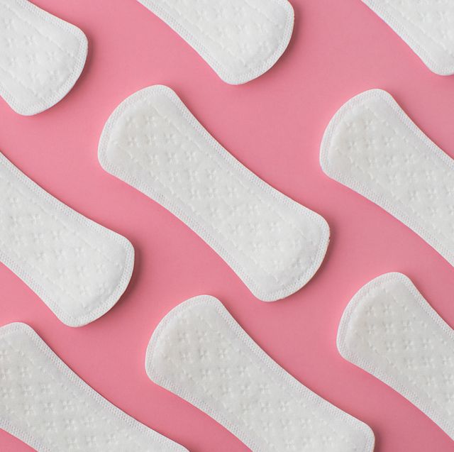 menstrual pads on pink background