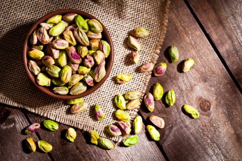 Organic pistachios still life