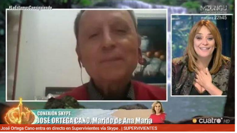 ortega cano conexión supervivientes imagen de ortega cano en una conexión en supervivientes hablando con toñi moreno