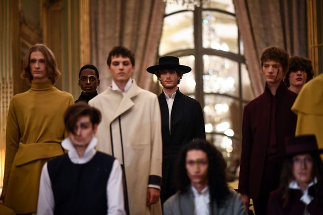 models present creationz by oteyza during the men's fall winter 2020 2021 fashion show in paris on january 15, 2020 photo by anne christine poujoulat  afp photo by anne christine poujoulatafp via getty images