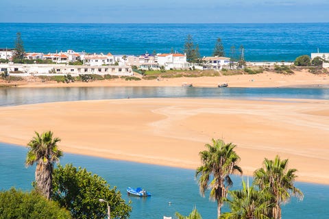 view of Oualidia beach, Morocco