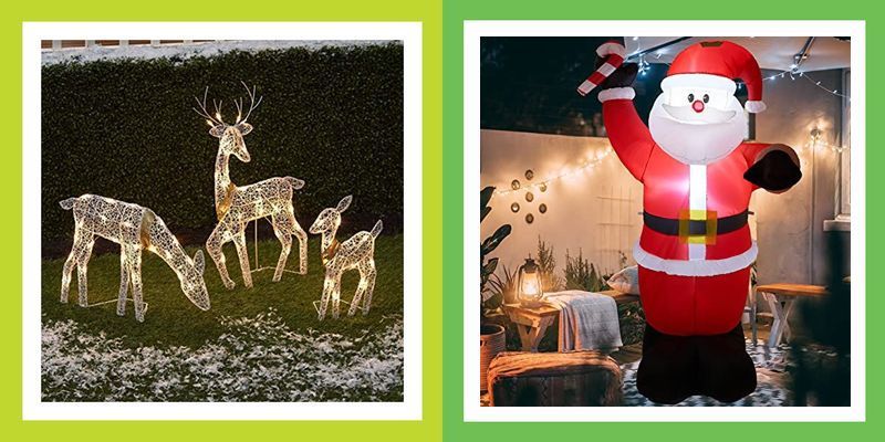 Wooden Reindeer LED Star Light Illuminated Christmas Xmas Table Decoration 