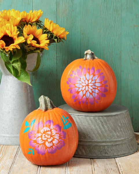 painted pumpkins outdoor fall decorations