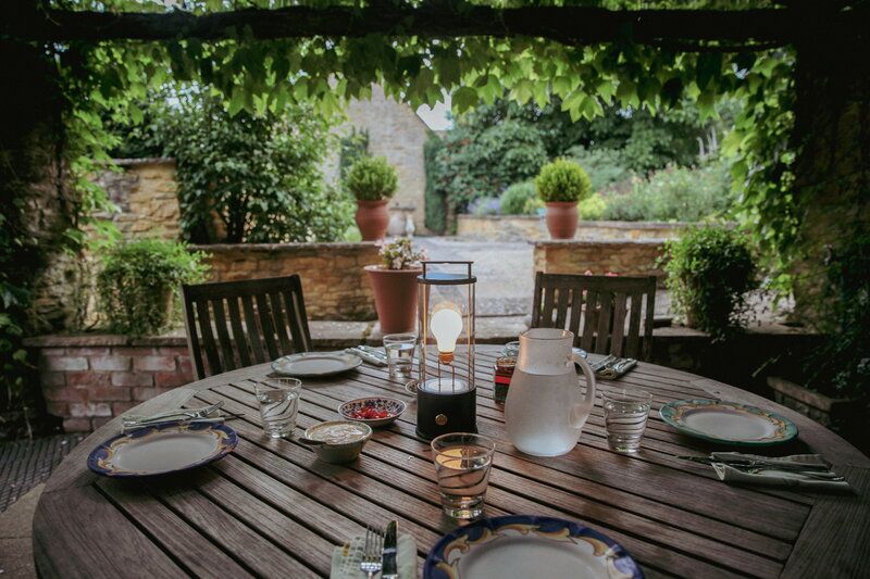 outside table lantern