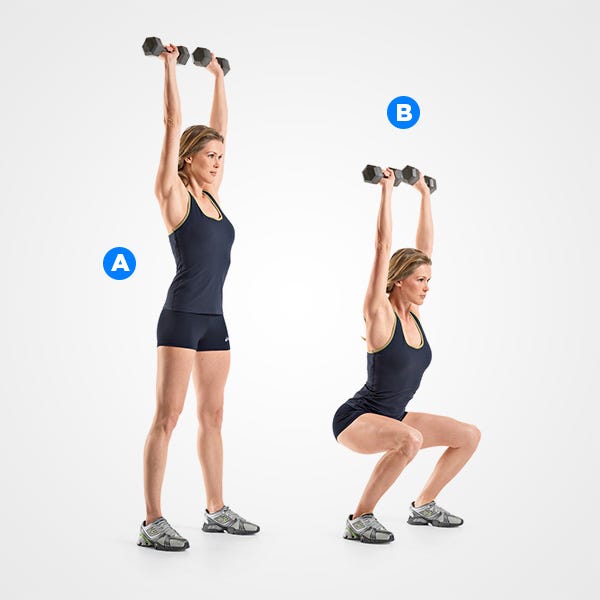 Strength: Overhead Dumbbell Squat