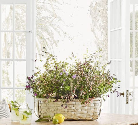 flower basket spring centerpiece