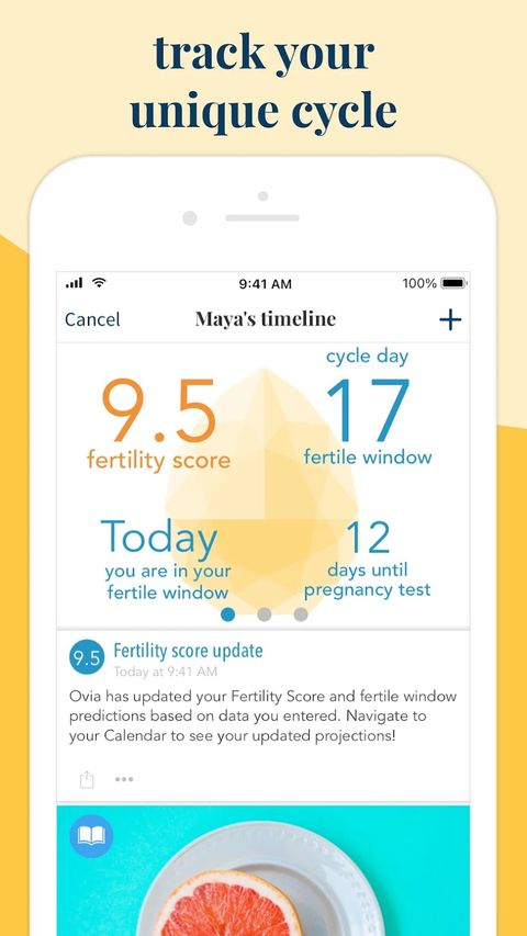 ovia fertility tracker, best period tracker app
