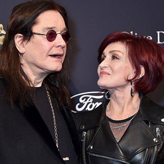 ozzy and sharon osbourne pictured at the 2020 grammy awards