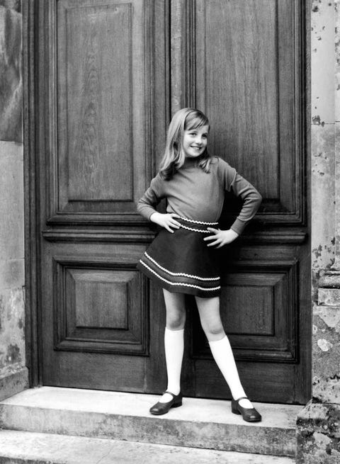 A photo from a private family album dated 1967–69 shows Diana posing cheekily as a young girl. Obviously a natural in front of the camera, she also had a keen sense of fashion from an early age.