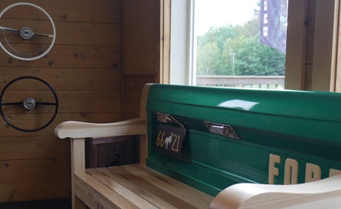 a bench made from an old Bronco tailgate a bench made from an old bronco tailgate