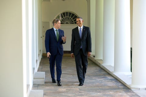 president barack obama walks on the colonnade of the white house with interior designer michael smith, partner to james costos, us ambassdor to spain, sept 15, 2015 official white house photo by pete souzathis photograph is provided by the white house as a courtesy and may be printed by the subjects in the photograph for personal use only the photograph may not be manipulated in any way and may not otherwise be reproduced, disseminated or broadcast, without the written permission of the white house photo office this photograph may not be used in any commercial or political materials, advertisements, emails, products, promotions that in any way suggests approval or endorsement of the president, the first family, or the white house