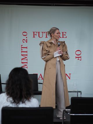 gabriela heartst speaking on top of the fashion future