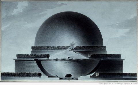 Il Cenotafio di Newton, Etienne-Louis Boullée, 1784_Bibliothéque Nationale de France
