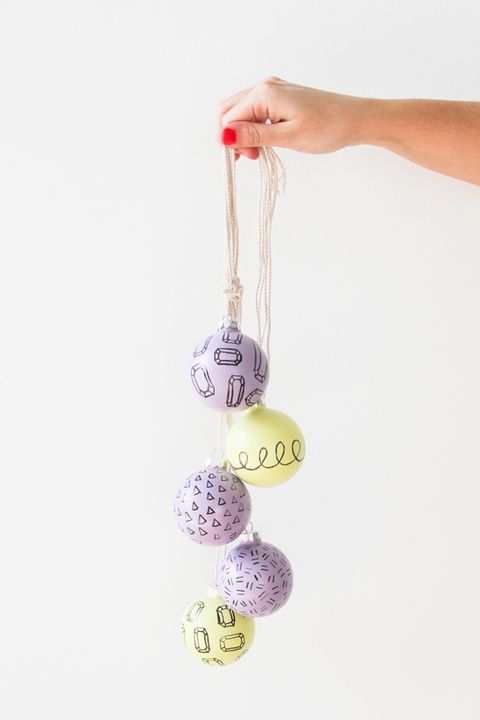 Purple Paint & Sharpie Ornaments