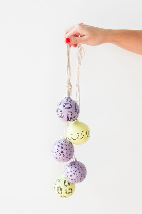 Purple Paint & Sharpie Ornaments