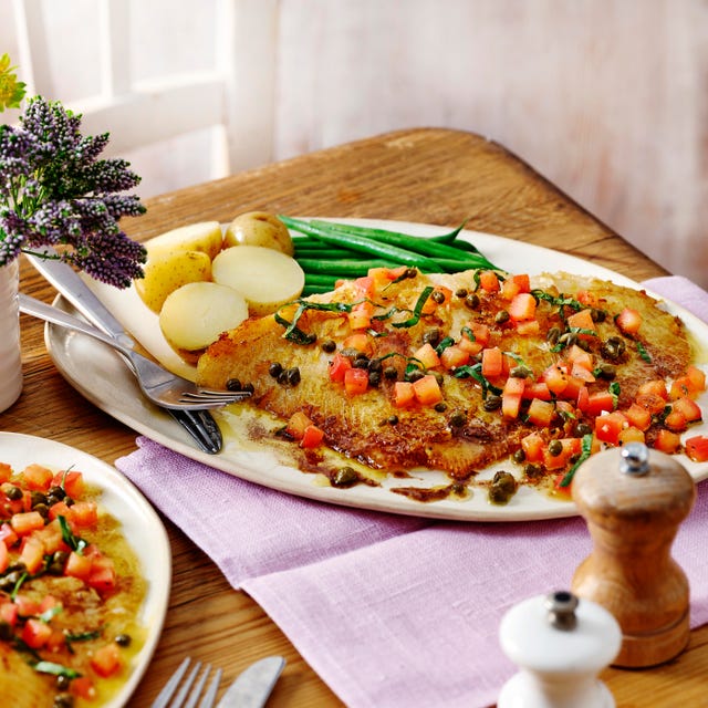 panfried skate with warm tomato vinaigrette