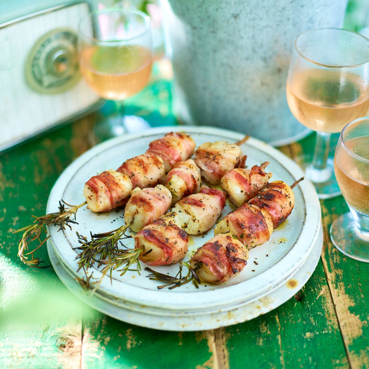 Pancettawrapped Scallop Skewers