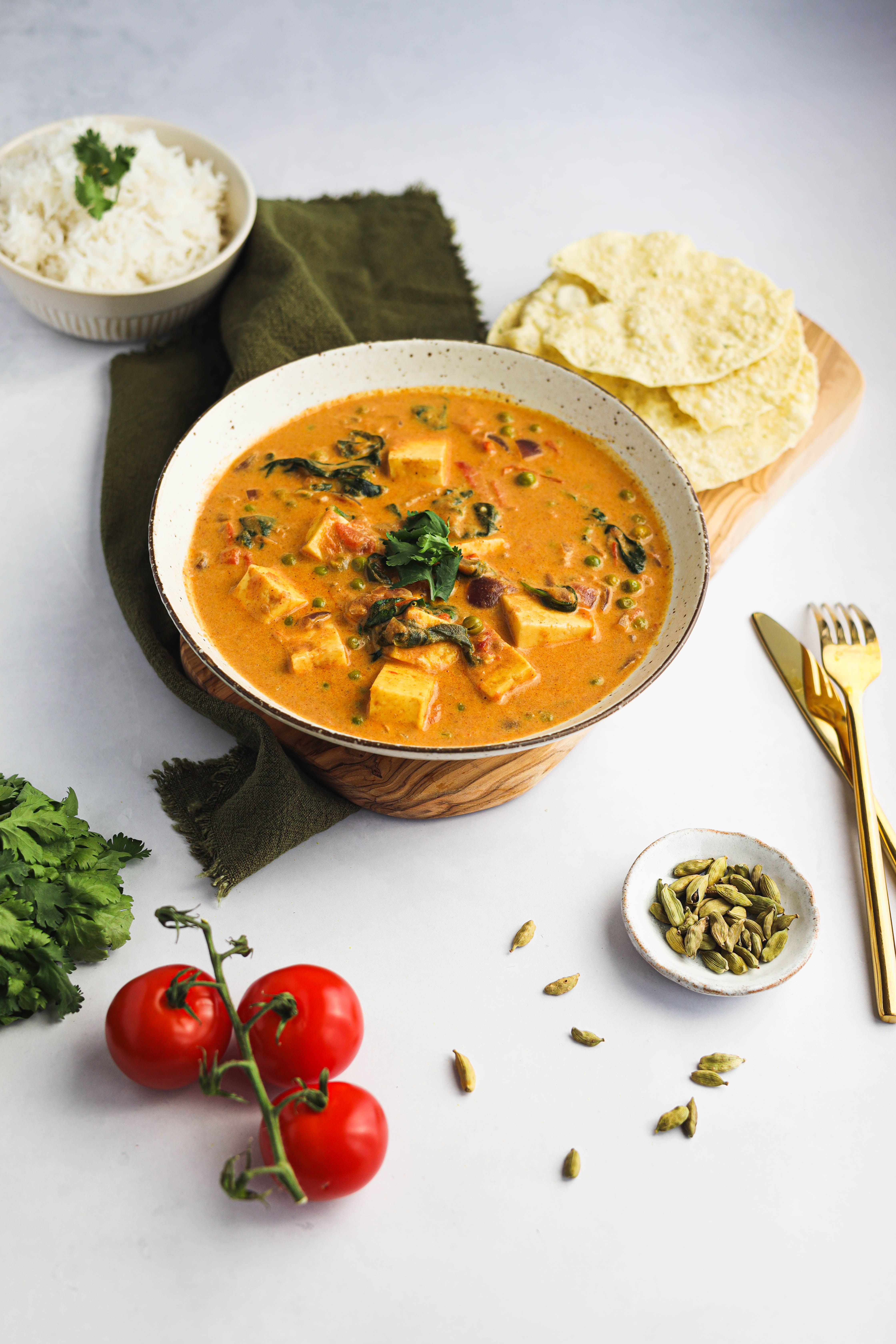 Easy Paneer Curry Recipe - Mattar Paneer