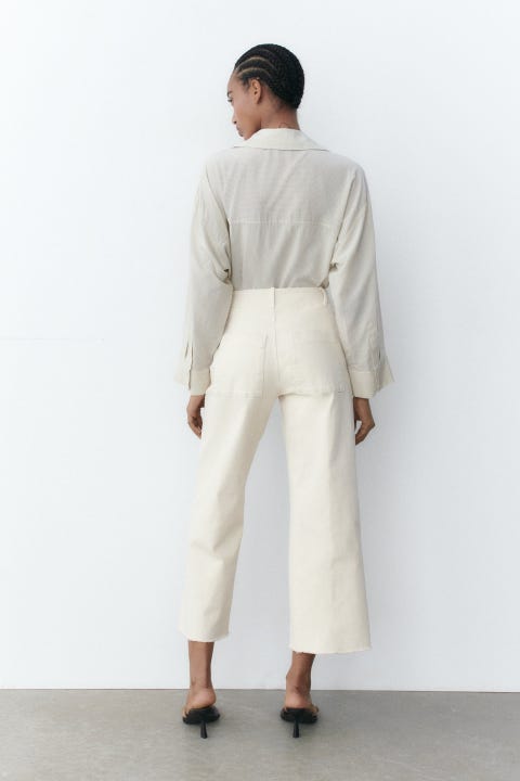 Zara white culotte trousers zara white culotte pants