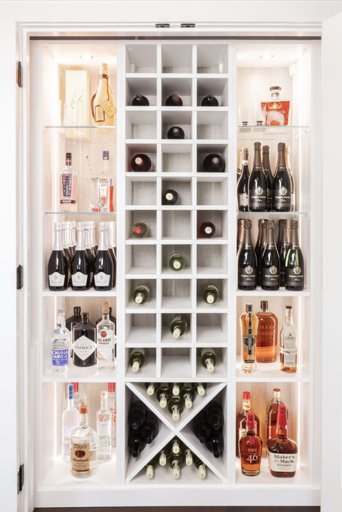 pantry organization ideas organized wine spirits in a wine cabinet