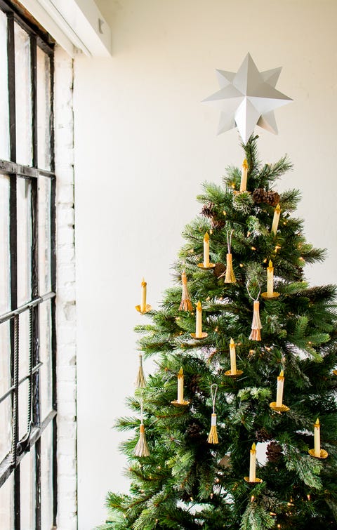 paper candles on a christmas tree