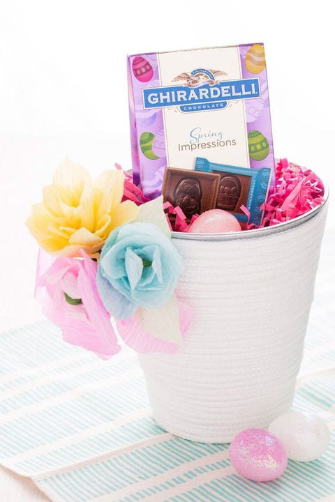paper flowers easter basket idea paper flowers easter basket idea