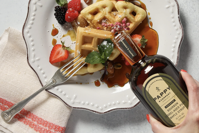 pappy van winkle syrup over waffles