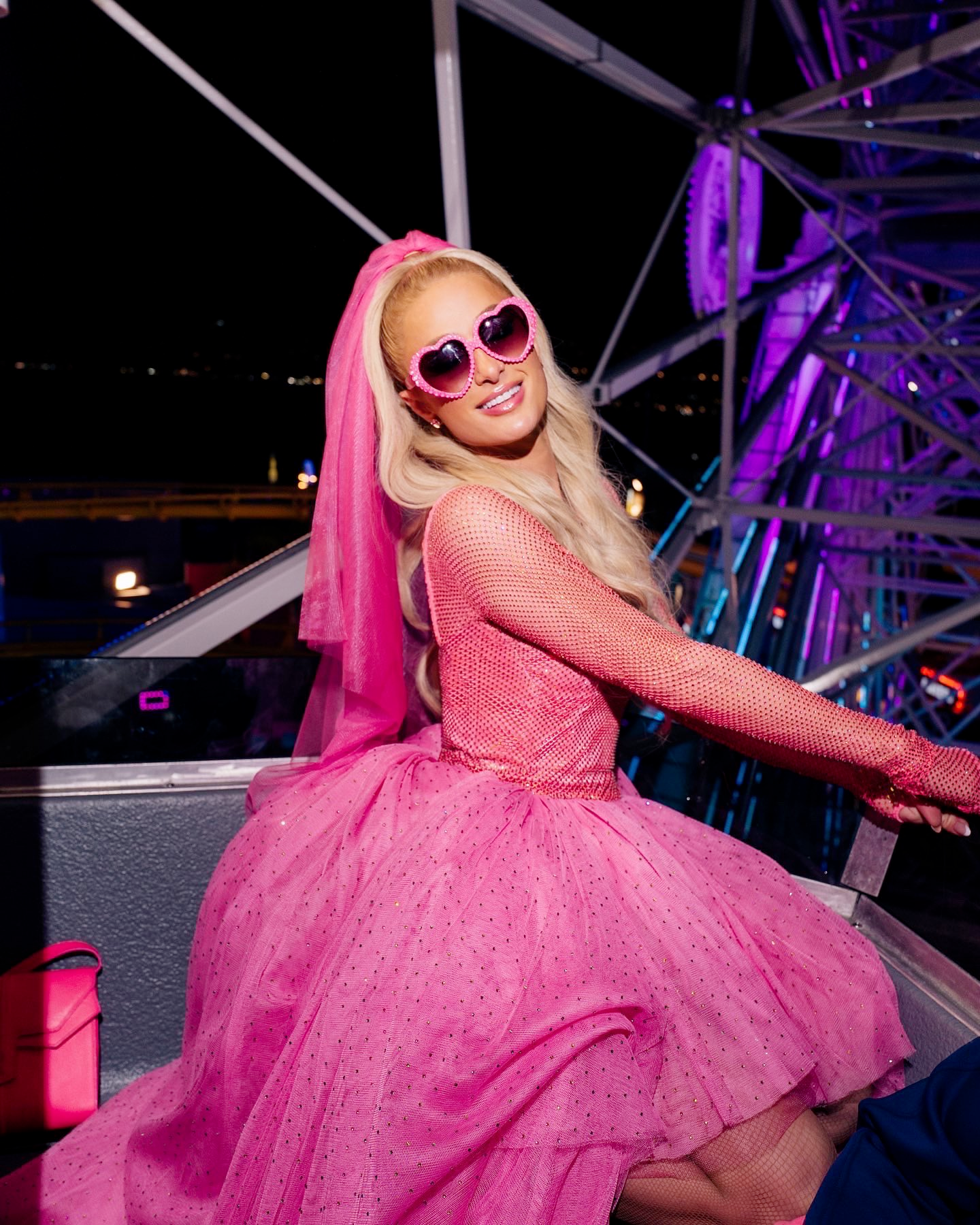 Paris Hilton debuts a second wedding dress and it's hot pink