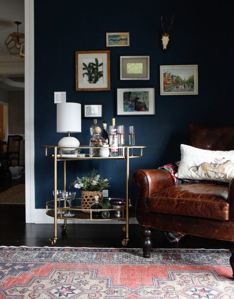 navy blue and gold room decor - house color schemes